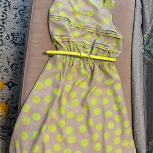 Xhilaration Neon Yellow Polka Dot Mini Dress size small